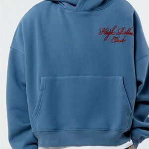 Cropped blue hoodie